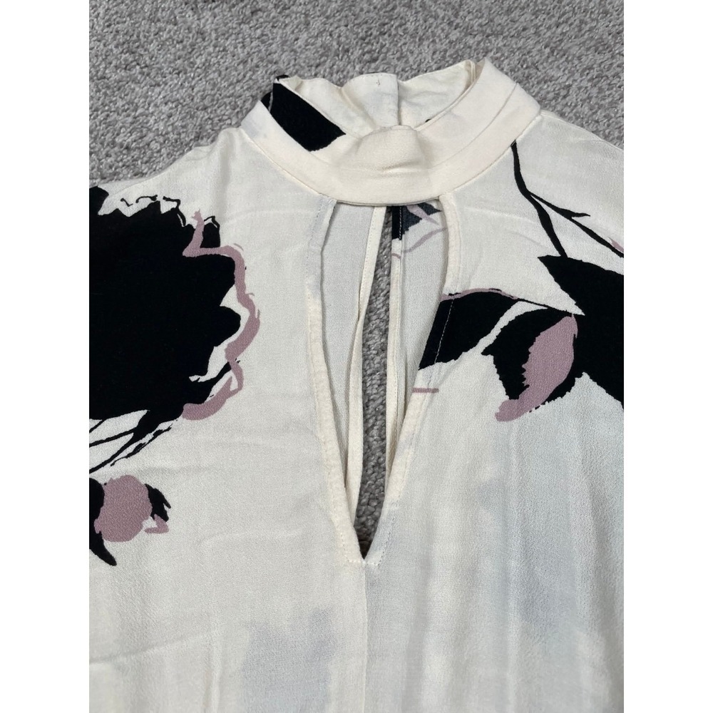 Free People Shirt Womens Medium Say You Love Me Floral Crop Tie Boho Slouchy Top - Picture 7 of 12